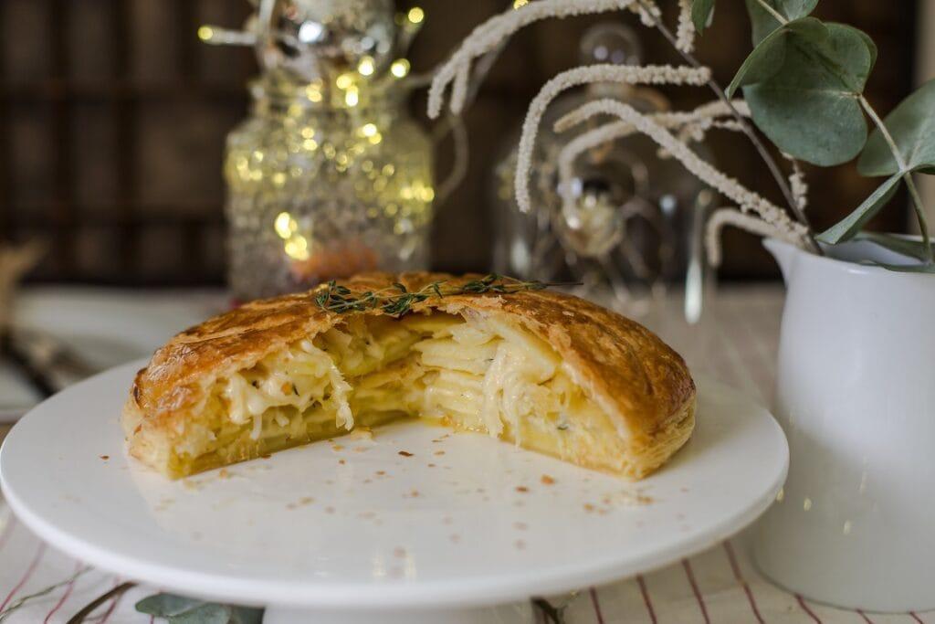 cheese onion and potato pithivier